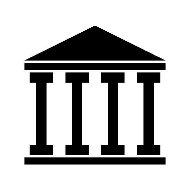 建筑大学建筑图标，博物馆罗马符号，平面设计矢量插图图片下载