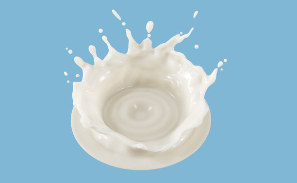 靠近美丽牛奶皇冠飞溅孤立的白色背景。3 d渲染。俯视图图片下载