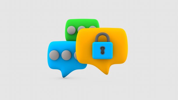 彩色语音泡泡的3D插图图片下载