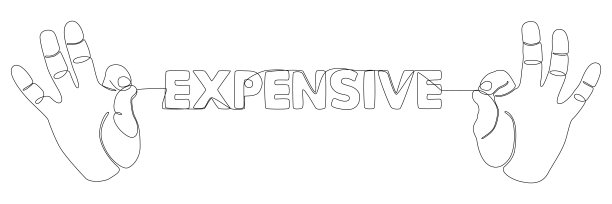 一连续的一行手与贵字。细线插图矢量概念。轮廓图创意。图片下载