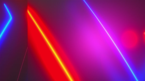 彩色霓虹灯室图片下载