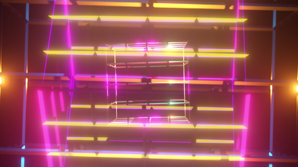 线框科幻立方体图片下载