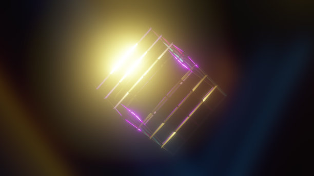 线框科幻立方体图片下载