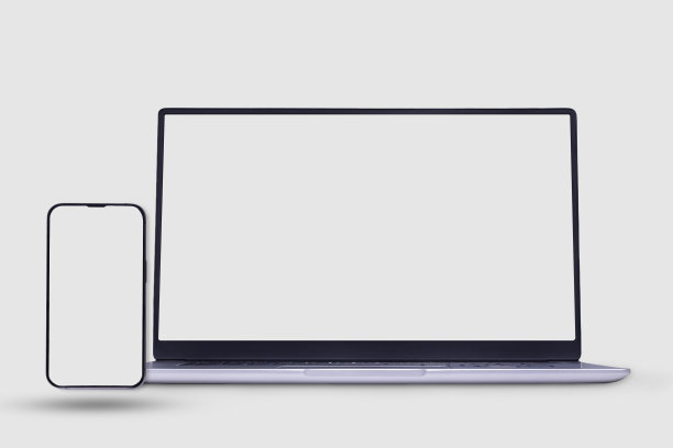 笔记本电脑和手机的空白屏幕，模型图片下载