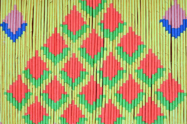 彩色竹席纹理图片下载