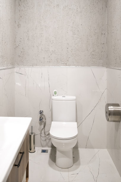 白色马桶和混凝土墙图片下载