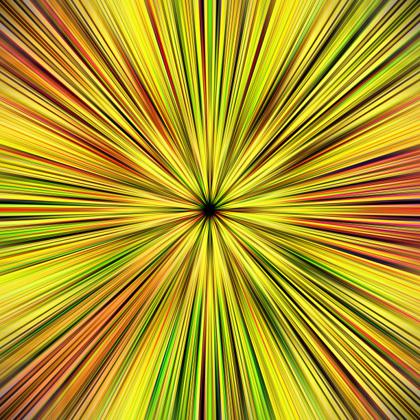 抽象太阳-光束-黄色，橙色，红色和绿色-数字生成图像-高清插图(HD格式)图片下载
