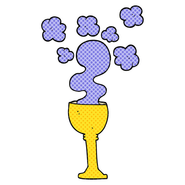 手绘漫画风格的幽灵万圣节高脚杯图片下载