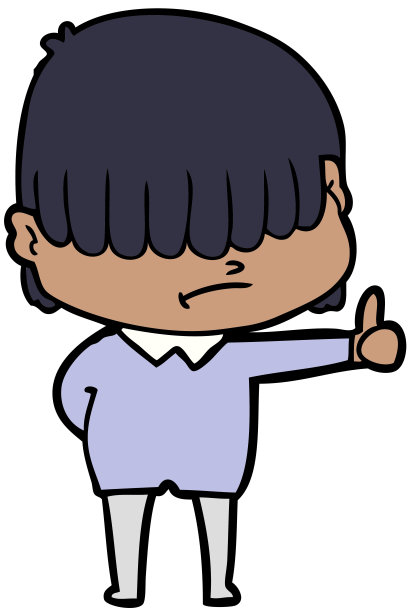 头发凌乱的卡通男孩图片下载