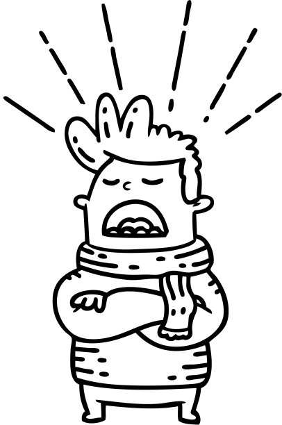 传统黑色线条纹身风格围巾男士插画图片下载