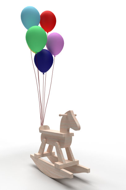 马玩具玩孩子木制气球彩色婴儿有趣的游戏幼儿马幼儿园学前玩具活动欢乐骑马赛跑学校教育欢迎马玩具儿童教室婴儿游戏儿童。三维渲染图片下载