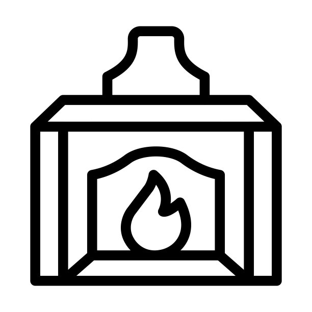 焚烧矢量粗线图标为个人和商业用途。图片下载