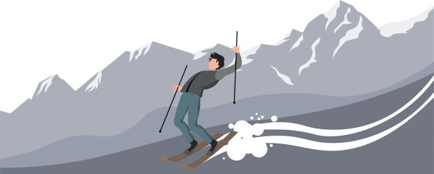 男子学习滑雪图片下载