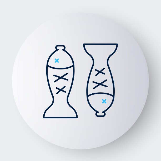 线盘子上的鱼图标孤立在白色背景上。彩色轮廓概念。向量图片下载