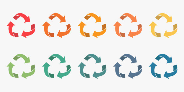 垃圾分类图标回收符号矢量集说明图片下载