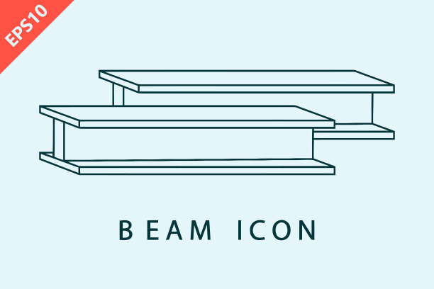 横梁结构图标设计矢量平面隔离插图图片下载
