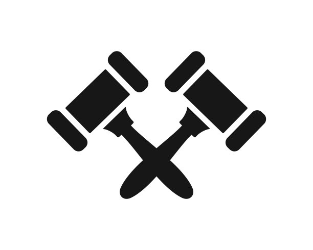 白色背景上的法槌图标图片下载