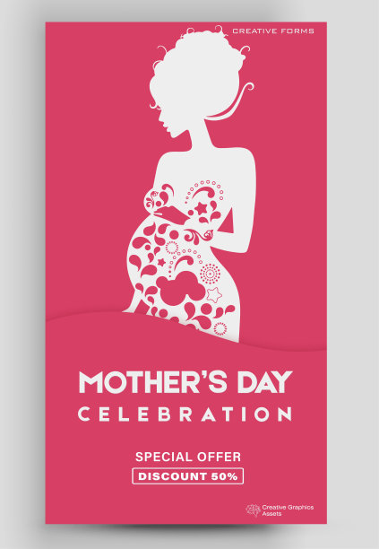 祝您母亲节快乐。可编辑的帖子模板横幅销售，演示，邀请，故事，流媒体。图片下载