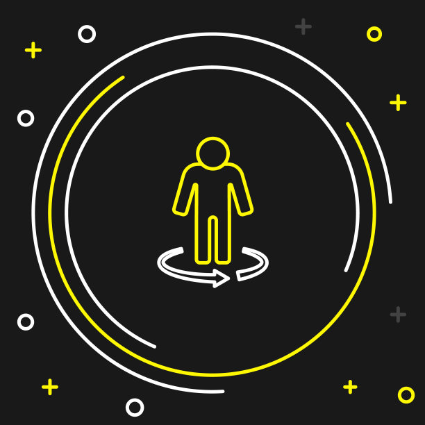 线条3d建模图标隔离在黑色背景上。增强现实或虚拟现实。彩色轮廓概念。向量图片下载