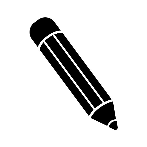 铅笔图标在新潮的平面风格，铅笔矢量图标图片下载