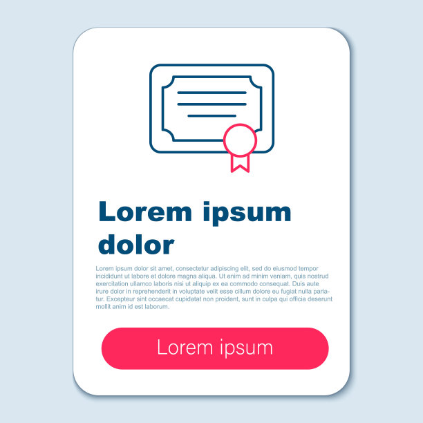 行证书模板图标隔离在灰色背景上。成就，奖励，学位，授予，文凭的概念。彩色轮廓概念。向量图片下载