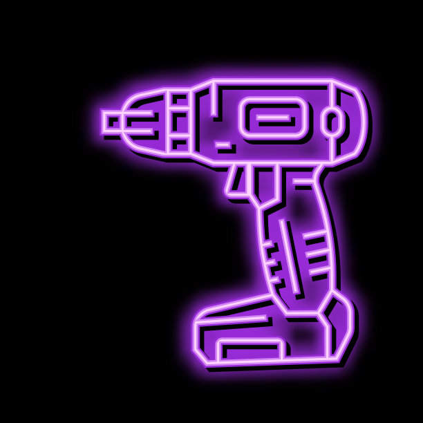 钻井设备霓虹灯发光图标说明图片下载