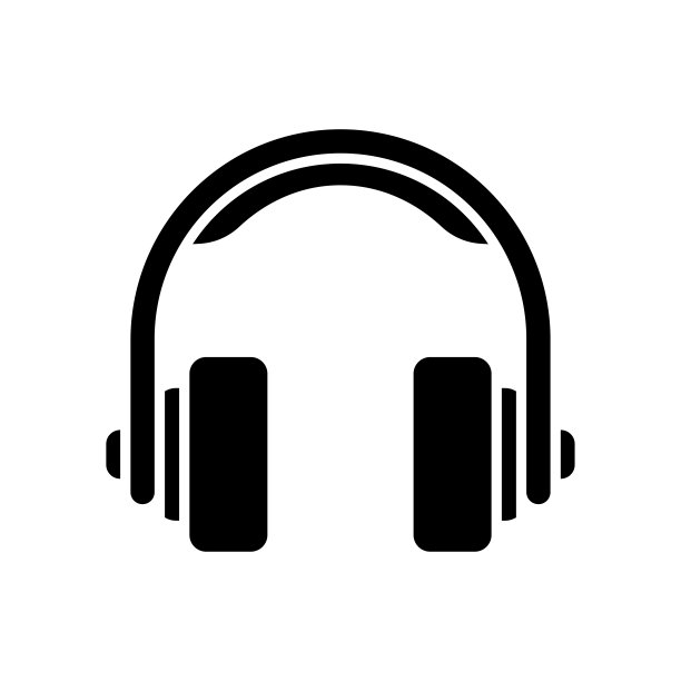 耳机图标矢量设计模板在白色背景图片下载