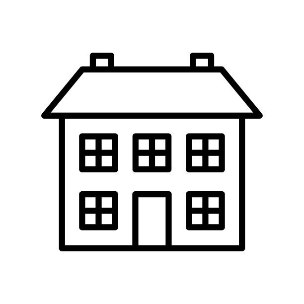 房子-家图标矢量设计模板在白色背景图片下载