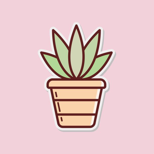 花盆花图标矢量设计模板简单而现代图片下载