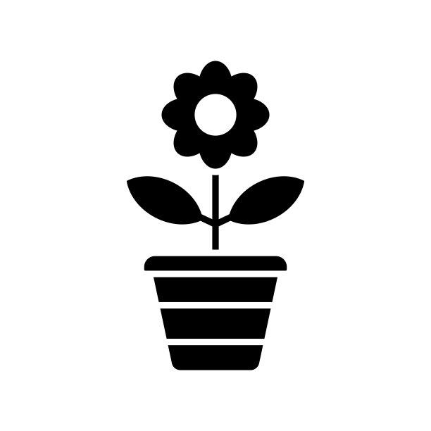 花盆花图标矢量设计模板简单而现代图片下载