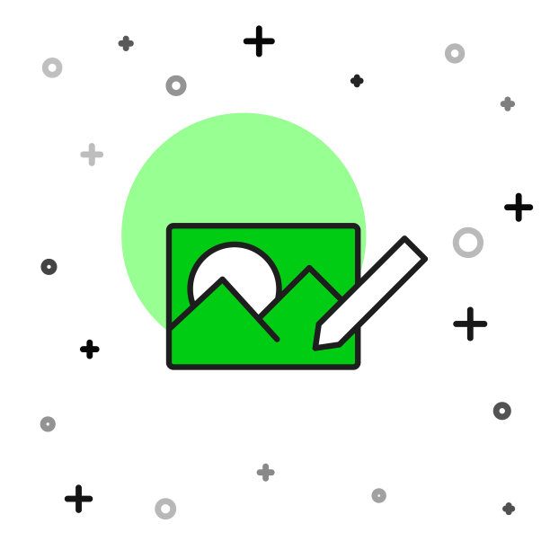 填充轮廓照片修饰图标孤立在白色背景。拍照者，摄影，修饰图标。向量图片下载