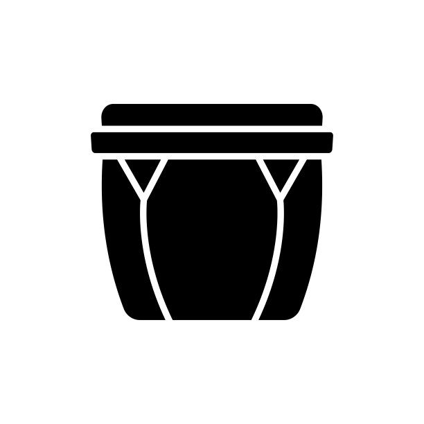 邦戈鼓图标矢量设计模板在白色背景图片下载