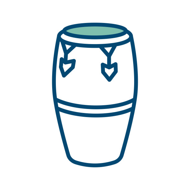 邦戈鼓图标矢量设计模板在白色背景图片下载