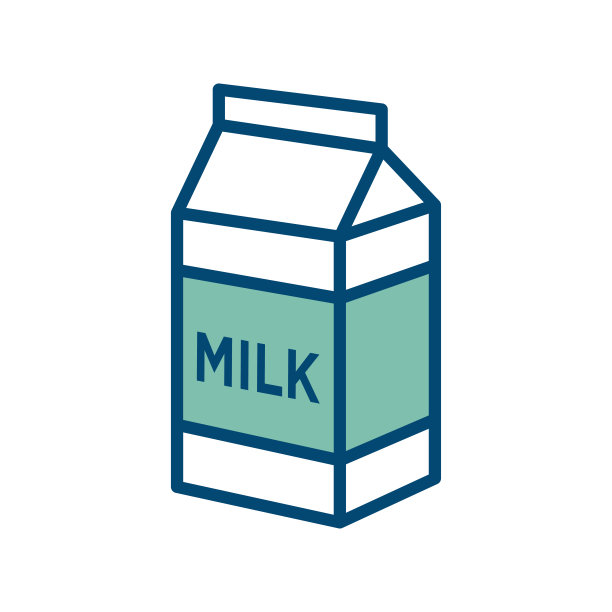 牛奶图标矢量设计模板在白色背景图片下载