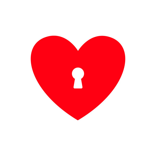 心形图标矢量设计模板在白色背景图片下载