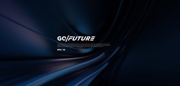 抽象的未来主义黑色背景与流动的波浪设计。动态3d壁纸霓虹灯和ai隧道线。图片下载