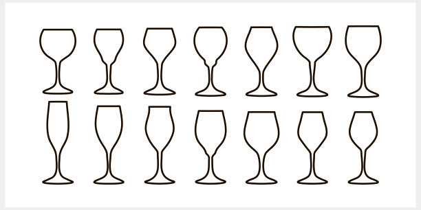 酒杯祝酒图标孤立。手绘矢量股票插图EPS 10图片下载