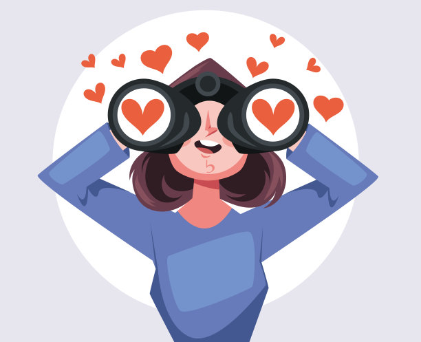爱的人双目观。矢量图形设计说明图片下载