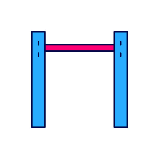 填充轮廓运动单杠图标孤立在白色背景。向量图片下载
