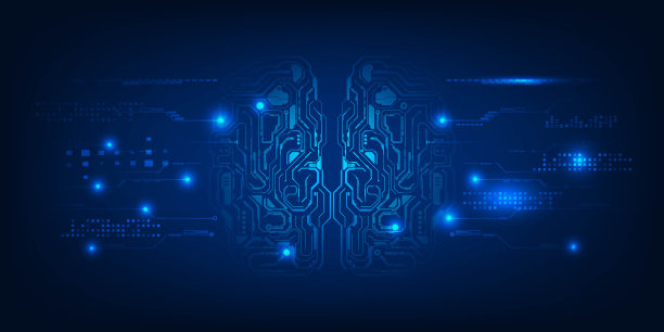 矢量插图的力量人工智能自动化数字神经元链接到天才的大脑。数字化大数据与通信创新技术理念。图片下载