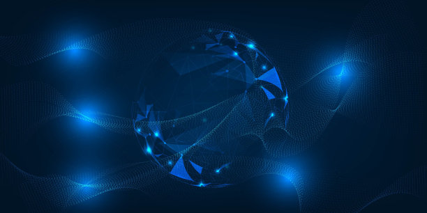 用波点连接线框的数字地球仪的矢量插图。数字数据通信创新与技术概念。未来的数字技术背景。图片下载