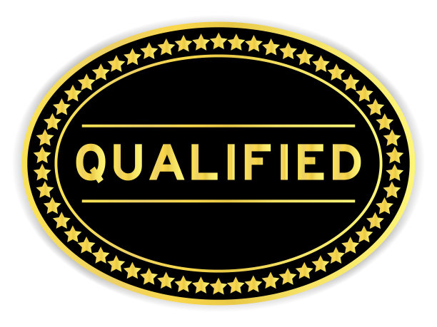 黑色和金色椭圆形标签贴纸与字合格的白色背景图片下载