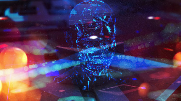 高科技未来电子肖像在科幻人类图片下载