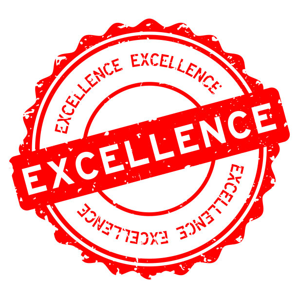 垃圾红卓越字圆形橡胶印章印章在白色背景图片下载