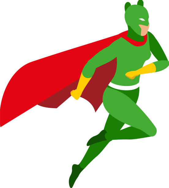 绿色超级英雄等距合成图片下载