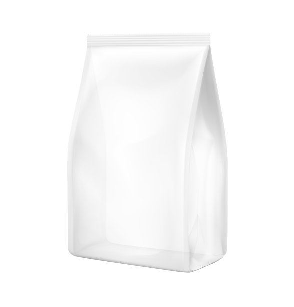 现实的透明袋孤立的白色背景。半侧视图。矢量插图。图片下载