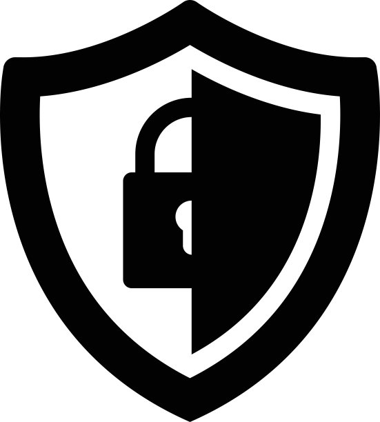 安全盾牌和挂锁图标矢量图片下载