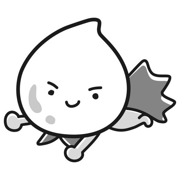 漂亮的白色dropscharacter的插图(黑白)图片下载