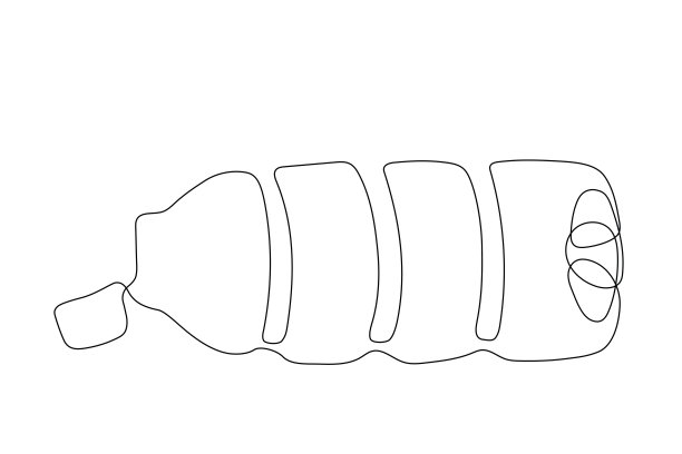 一个躺瓶细线风格图片下载