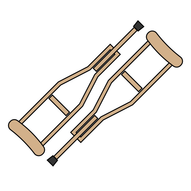 拐杖图标标志。拐杖图标的平面插图图片下载